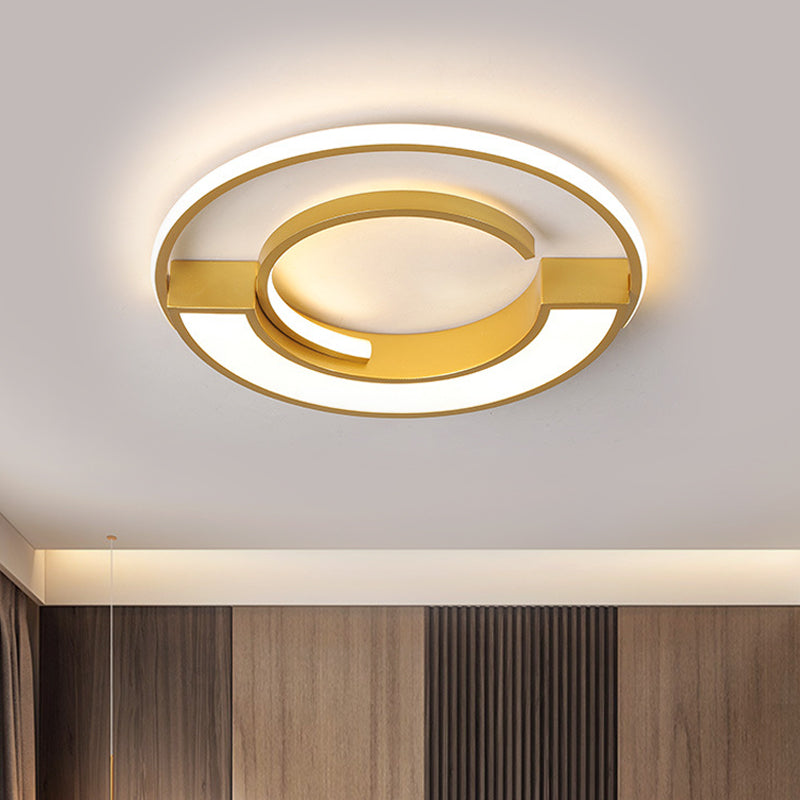 Aluminum Circular Splicing Ceiling Lamp Contemporary Gold Finish 16.5"/20.5" Dia LED Flushmount Lighting in Warm/White Light Clearhalo 'Ceiling Lights' 'Close To Ceiling Lights' 'Close to ceiling' 'Flush mount' Lighting' 1457405