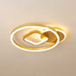 18"/22" Wide Minimal LED Flush Mount Lamp Metal Golden Circle and Square Inner Ceiling Light Fixture in Warm/White Light Clearhalo 'Ceiling Lights' 'Close To Ceiling Lights' 'Close to ceiling' 'Semi-flushmount' Lighting' 1457414