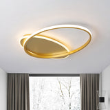 Acrylic Ellipse Ceiling Lamp Simple Gold Finish LED Flush Mount Lamp in Warm/White Light for Bedroom, 19"/23" Width Clearhalo 'Ceiling Lights' 'Close To Ceiling Lights' 'Close to ceiling' 'Flush mount' Lighting' 1457447