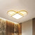 Love Shaped Thin Surface Ceiling Light Modernist Metal Loft House 16.5"/20.5" W LED Flush Mount Lighting in Gold, Warm/White Light - Gold - Clearhalo - 'Ceiling Lights' - 'Close To Ceiling Lights' - 'Close to ceiling' - 'Flush mount' - Lighting' - 1457460