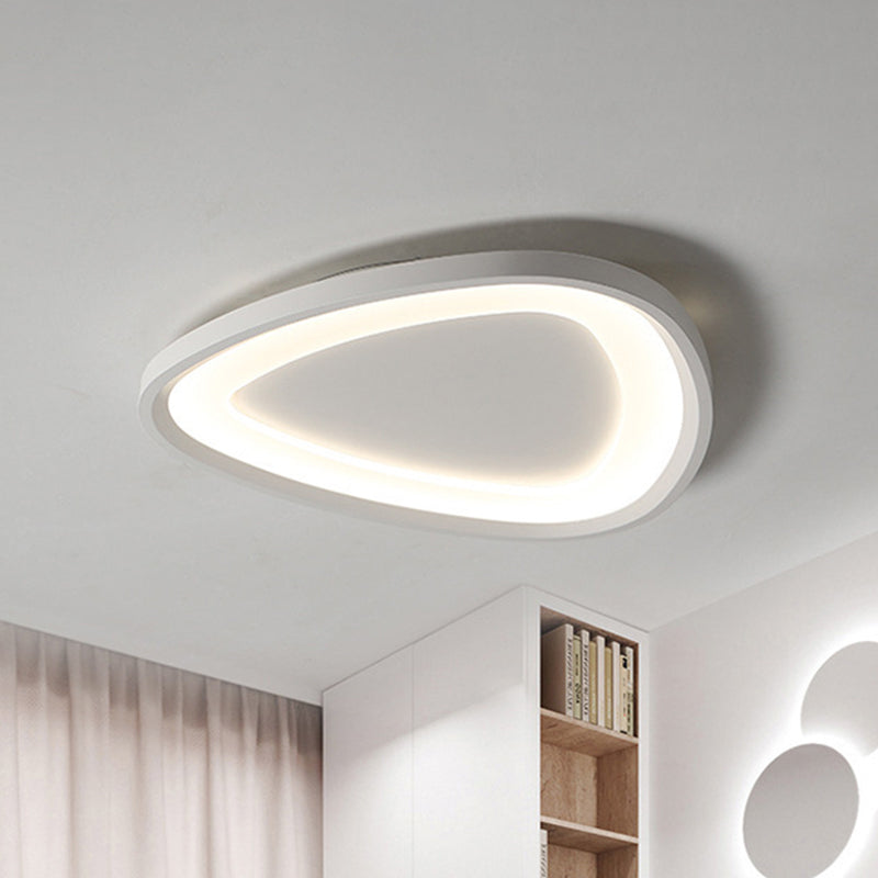Raindrop Shaped Thin LED Ceiling Lighting Simple Aluminum White Flush Mounted Lamp in Warm/White Light for Kitchen, 18"/23.5" W - Clearhalo - 'Ceiling Lights' - 'Close To Ceiling Lights' - 'Close to ceiling' - 'Flush mount' - Lighting' - 1457470