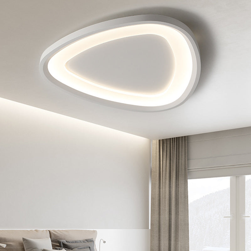 Raindrop Shaped Thin LED Ceiling Lighting Simple Aluminum White Flush Mounted Lamp in Warm/White Light for Kitchen, 18"/23.5" W - White - Clearhalo - 'Ceiling Lights' - 'Close To Ceiling Lights' - 'Close to ceiling' - 'Flush mount' - Lighting' - 1457471