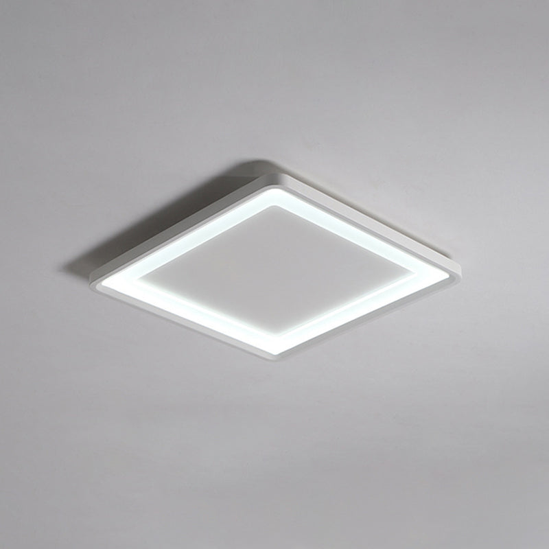 Super Thin Square Aluminum Flush Light Simplicity White 16"/19.5" Wide LED Ceiling Mount Fixture in Warm/White Light Clearhalo 'Ceiling Lights' 'Close To Ceiling Lights' 'Close to ceiling' Lighting' 1457502