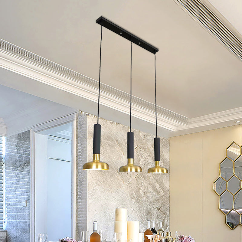 Mid Century Torch Multi-Pendant Metal 3-Light Kitchen Bar Suspension Light in White/Black-Gold Clearhalo 'Ceiling Lights' 'Modern Pendants' 'Modern' 'Pendant Lights' 'Pendants' Lighting' 1457598