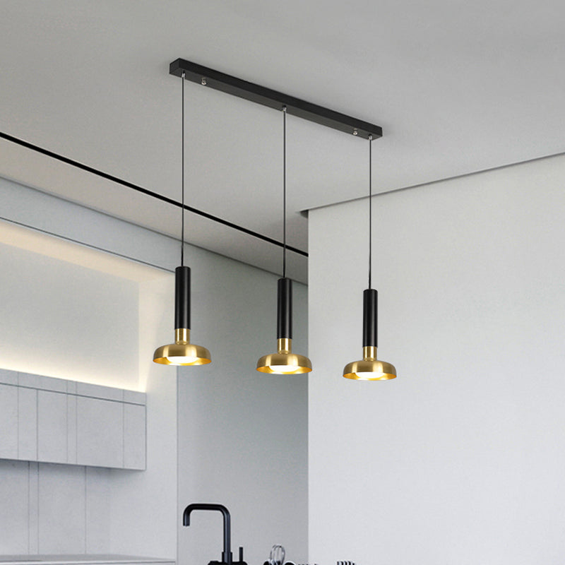Mid Century Torch Multi-Pendant Metal 3-Light Kitchen Bar Suspension Light in White/Black-Gold Clearhalo 'Ceiling Lights' 'Modern Pendants' 'Modern' 'Pendant Lights' 'Pendants' Lighting' 1457599