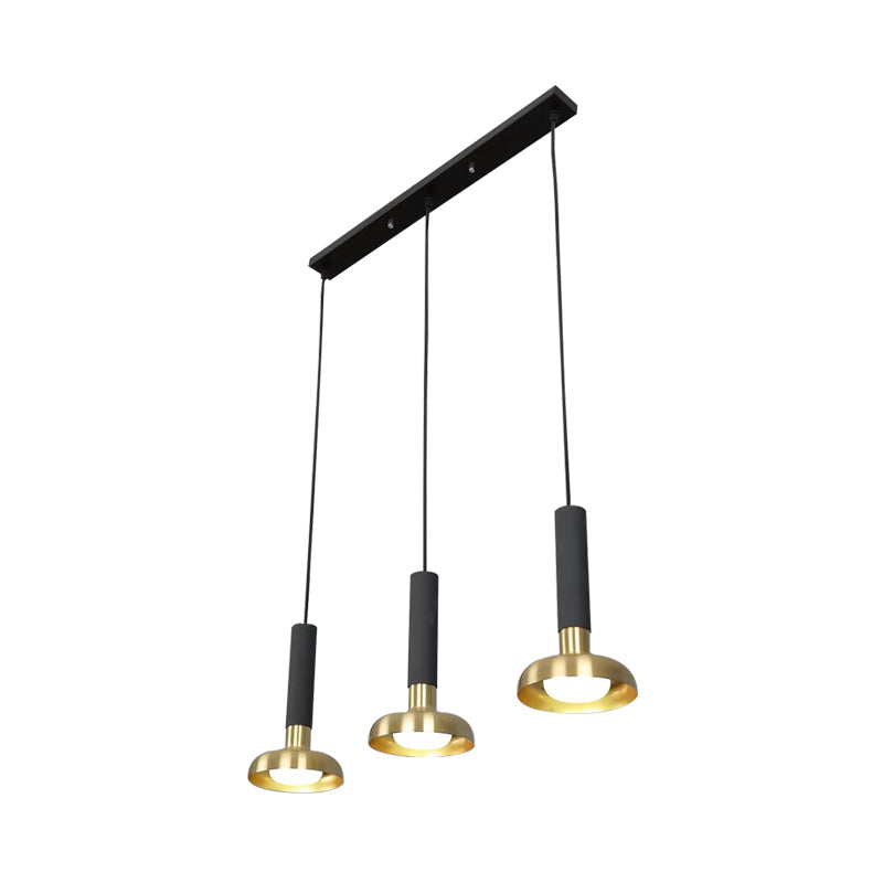 Mid Century Torch Multi-Pendant Metal 3-Light Kitchen Bar Suspension Light in White/Black-Gold Clearhalo 'Ceiling Lights' 'Modern Pendants' 'Modern' 'Pendant Lights' 'Pendants' Lighting' 1457600