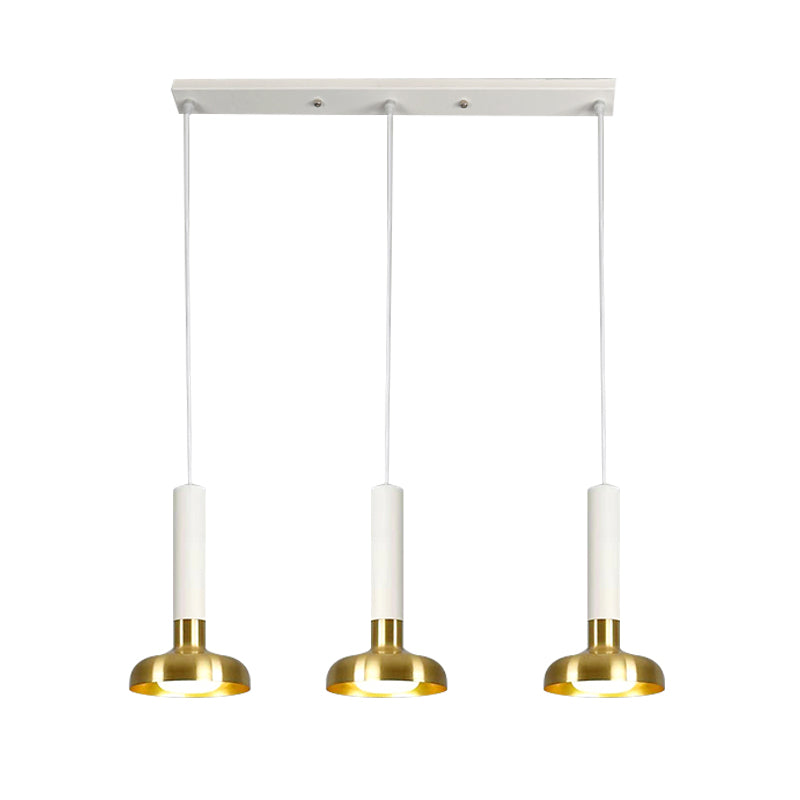 Mid Century Torch Multi-Pendant Metal 3-Light Kitchen Bar Suspension Light in White/Black-Gold Clearhalo 'Ceiling Lights' 'Modern Pendants' 'Modern' 'Pendant Lights' 'Pendants' Lighting' 1457605