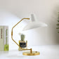 Single-Bulb Bow Desk Light Retro Brass Iron Reading Lamp with Green/White Wide Bowl Shade Clearhalo 'Lamps' 'Table Lamps' Lighting' 1457876