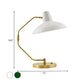 Single-Bulb Bow Desk Light Retro Brass Iron Reading Lamp with Green/White Wide Bowl Shade Clearhalo 'Lamps' 'Table Lamps' Lighting' 1457879