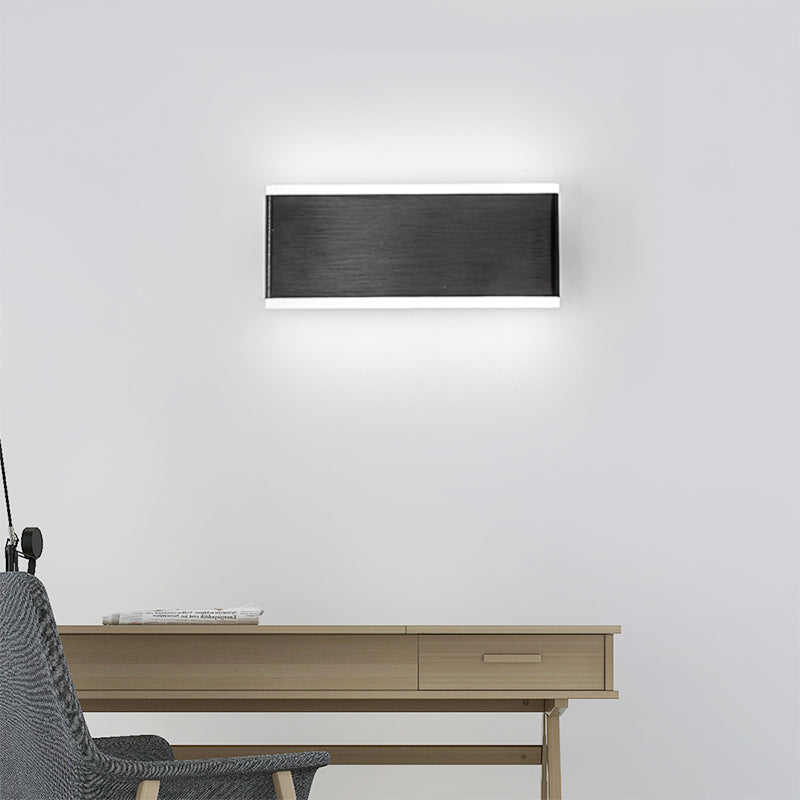 Black Rectangle Wall Light Simple Style 4.5