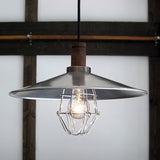 Aluminum Silver Pendant Lighting Flying Saucer 1-Light Farmhouse Ceiling Suspension Lamp with Wire Cage and Wood Cork Clearhalo 'Art Deco Pendants' 'Cast Iron' 'Ceiling Lights' 'Ceramic' 'Crystal' 'Industrial Pendants' 'Industrial' 'Metal' 'Middle Century Pendants' 'Pendant Lights' 'Pendants' 'Tiffany' Lighting' 1457891