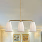 3/6 Bulbs Hanging Chandelier Rural Dress Shaped Pleated Fabric Pendant Ceiling Light in Gold over Dining Table Clearhalo 'Ceiling Lights' 'Island Lights' Lighting' 1457997