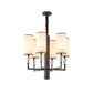 6/8 Heads Fabric Chandelier Lamp Traditional White Column Dining Table Suspension Pendant Light with Crystal Decor Clearhalo 'Ceiling Lights' 'Chandeliers' Lighting' options 1458054