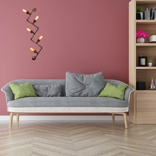 Bronze Finish Pipe Wall Lamp with Wavy Design Industrial Style Metallic 2/5 Bulbs Living Room Wall Sconce Light 5.0 Bronze Clearhalo 'Art deco wall lights' 'Cast Iron' 'Glass' 'Industrial wall lights' 'Industrial' 'Middle century wall lights' 'Modern' 'Rustic wall lights' 'Tiffany' 'Traditional wall lights' 'Wall Lamps & Sconces' 'Wall Lights' Lighting' 145822