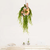 2-Bulb Wheel Ceiling Chandelier Farmhouse Black Iron Hanging Pendant Light with Rose Decor, 15"/18"/23.5" Wide Black 15" Clearhalo 'Cast Iron' 'Ceiling Lights' 'Chandeliers' 'Industrial Chandeliers' 'Industrial' 'Metal' 'Middle Century Chandeliers' 'Rustic Chandeliers' 'Tiffany' Lighting' 1458274