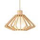 Diamond Cage Commercial Pendant Lighting Asian Wood 1 Head 14"/18" Wide Beige Ceiling Lamp with Inner Pillar Shade Clearhalo 'Ceiling Lights' 'Pendant Lights' 'Pendants' Lighting' 1458553