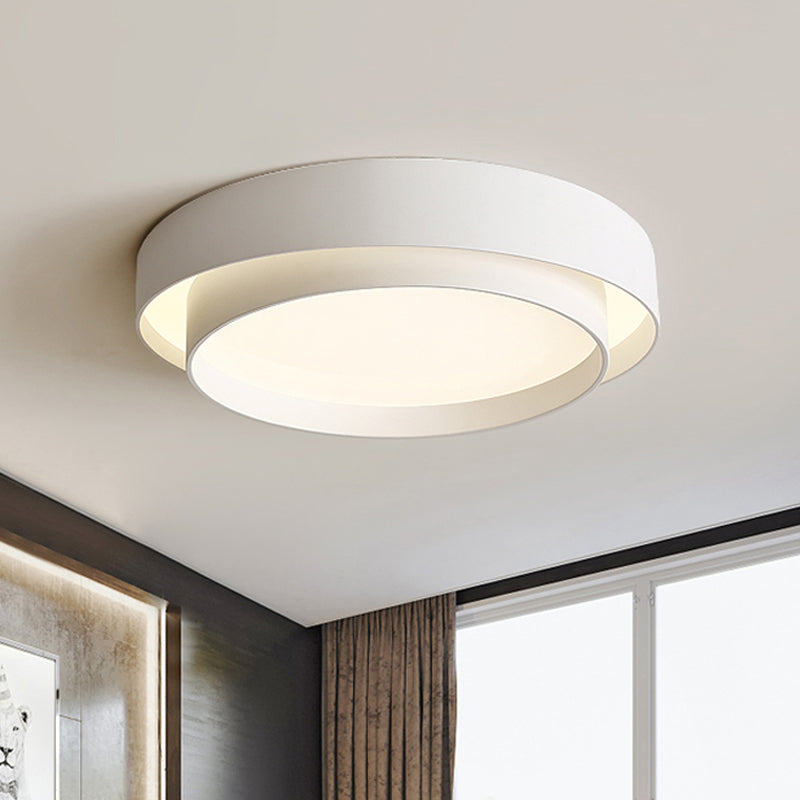 16"/19.5" Wide Simple LED Flush Mount Acrylic White/Black Layered Circle Ceiling Light Fixture in Warm/White Light Clearhalo 'Ceiling Lights' 'Close To Ceiling Lights' 'Close to ceiling' 'Flush mount' Lighting' 1458636
