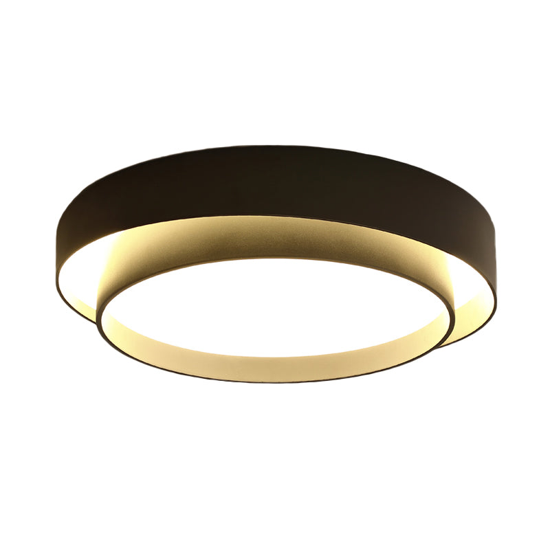 16"/19.5" Wide Simple LED Flush Mount Acrylic White/Black Layered Circle Ceiling Light Fixture in Warm/White Light Clearhalo 'Ceiling Lights' 'Close To Ceiling Lights' 'Close to ceiling' 'Flush mount' Lighting' 1458644