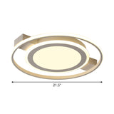 Acrylic 2 Circles Flush Light Fixture Minimalist White 18"/21.5" Wide LED Ceiling Mount Lamp in Warm/White Light Clearhalo 'Ceiling Lights' 'Close To Ceiling Lights' 'Close to ceiling' 'Flush mount' Lighting' 1458661
