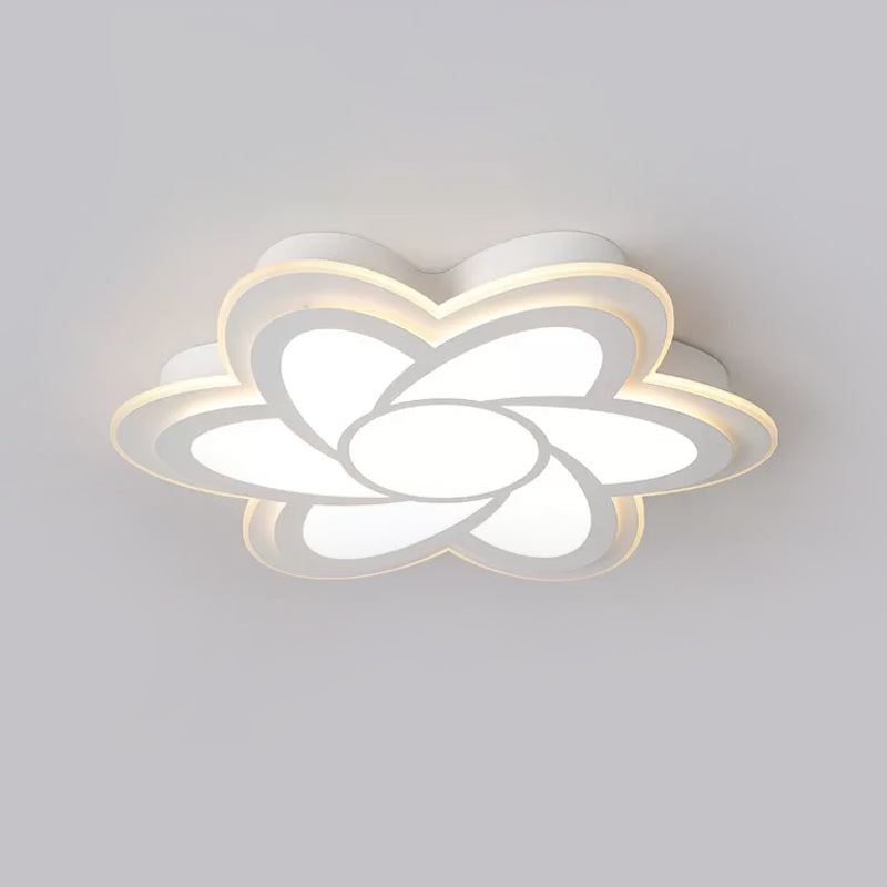 16.5"/20.5" Wide Flower LED Ceiling Lamp Modernist Acrylic White Flush Mount Recessed Lighting for Office Clearhalo 'Ceiling Lights' 'Close To Ceiling Lights' 'Close to ceiling' 'Flush mount' Lighting' 1458683