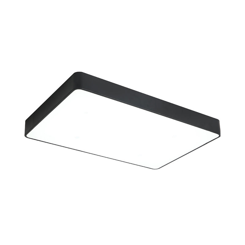 Black/White Rectangle Flush Mount Simplicity Iron LED Flush Ceiling Light with Acrylic Diffuser - Clearhalo - 'Ceiling Lights' - 'Close To Ceiling Lights' - 'Close to ceiling' - 'Flush mount' - Lighting' - 1458698