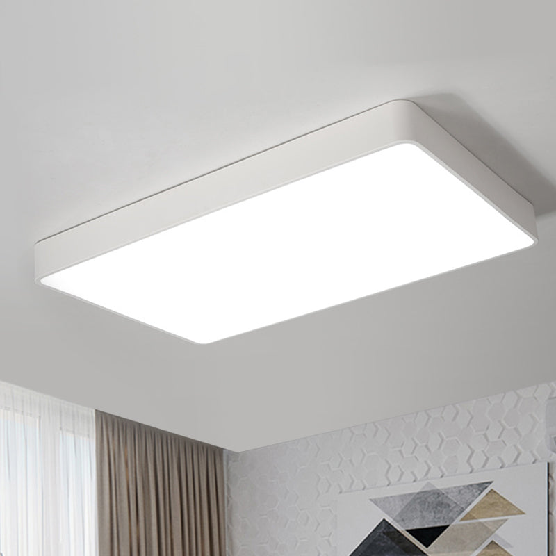 Black/White Rectangle Flush Mount Simplicity Iron LED Flush Ceiling Light with Acrylic Diffuser - Clearhalo - 'Ceiling Lights' - 'Close To Ceiling Lights' - 'Close to ceiling' - 'Flush mount' - Lighting' - 1458701