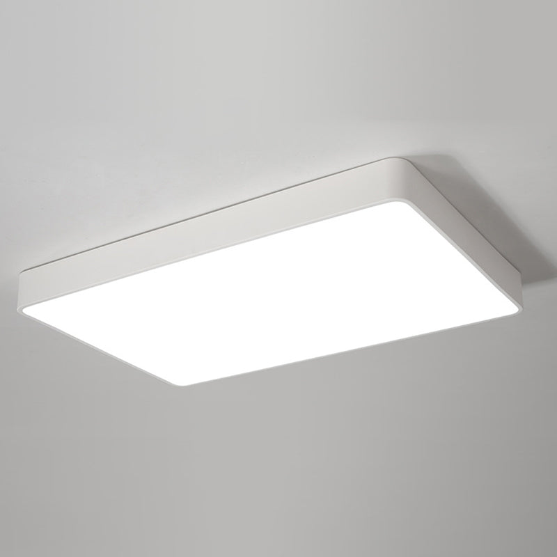 Black/White Rectangle Flush Mount Simplicity Iron LED Flush Ceiling Light with Acrylic Diffuser - Clearhalo - 'Ceiling Lights' - 'Close To Ceiling Lights' - 'Close to ceiling' - 'Flush mount' - Lighting' - 1458704