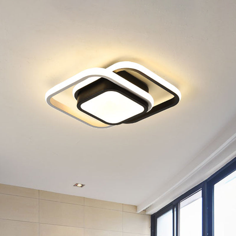 Acrylic Thin Square LED Flushmount Simplicity Black-White Ceiling Mount Light in Warm/White Light for Dress Room Clearhalo 'Ceiling Lights' 'Close To Ceiling Lights' 'Close to ceiling' 'Flush mount' Lighting' 1458795
