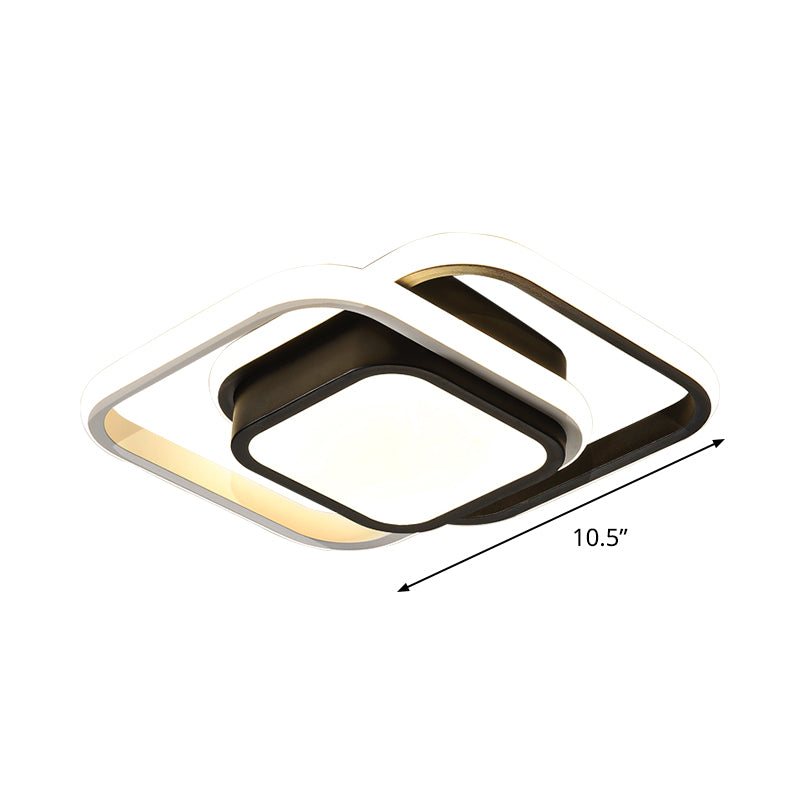 Acrylic Thin Square LED Flushmount Simplicity Black-White Ceiling Mount Light in Warm/White Light for Dress Room Clearhalo 'Ceiling Lights' 'Close To Ceiling Lights' 'Close to ceiling' 'Flush mount' Lighting' 1458799