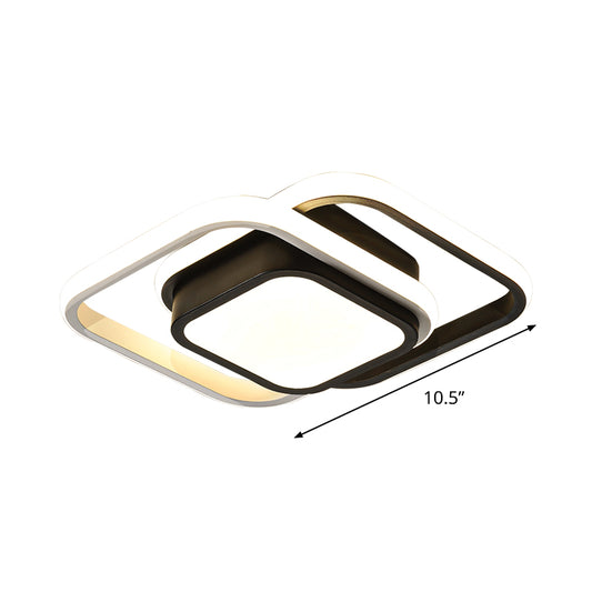 Acrylic Thin Square LED Flushmount Simplicity Black-White Ceiling Mount Light in Warm/White Light for Dress Room Clearhalo 'Ceiling Lights' 'Close To Ceiling Lights' 'Close to ceiling' 'Flush mount' Lighting' 1458799