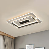 Slim Rectangle Tier Surface Ceiling Light Modernism Acrylic Living Room LED Flush Mounted Lamp in Black-White Clearhalo 'Ceiling Lights' 'Close To Ceiling Lights' 'Close to ceiling' 'Flush mount' Lighting' 1458816