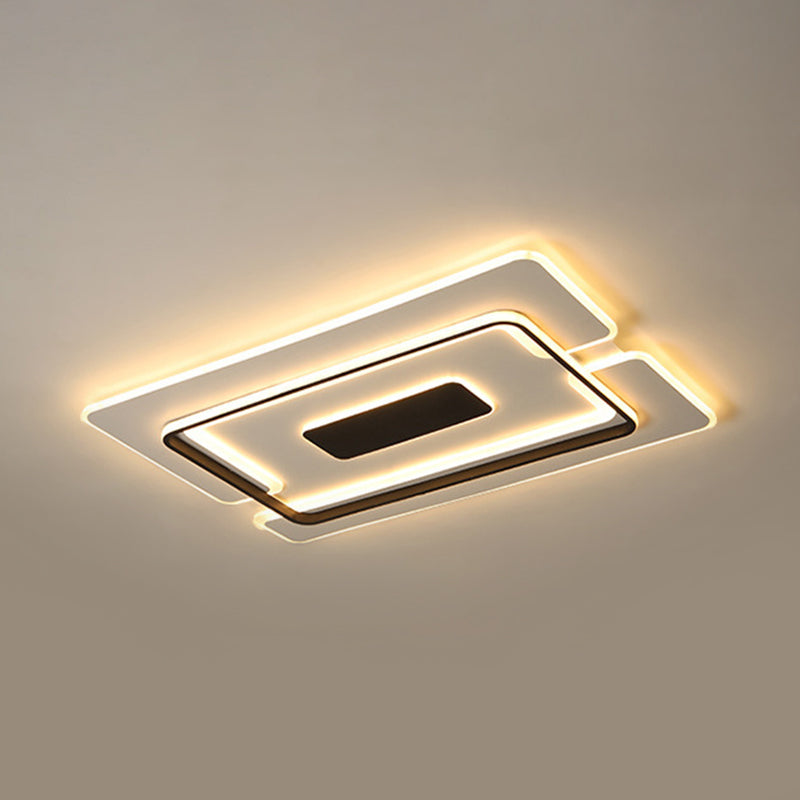 Slim Rectangle Tier Surface Ceiling Light Modernism Acrylic Living Room LED Flush Mounted Lamp in Black-White Clearhalo 'Ceiling Lights' 'Close To Ceiling Lights' 'Close to ceiling' 'Flush mount' Lighting' 1458818