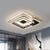 Patchwork 2-Square Ceiling Lamp Modern Creative Acrylic Black and White 18"/21.5" Wide LED Flush Mount in Warm/White Light Black-White Clearhalo 'Ceiling Lights' 'Close To Ceiling Lights' 'Close to ceiling' 'Flush mount' Lighting' 1458821