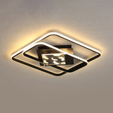 Parallel Rectangle Close to Ceiling Lamp Modern Aluminum Bedroom 18"/21.5" W LED Flushmount Lighting in Black, Warm/White Light