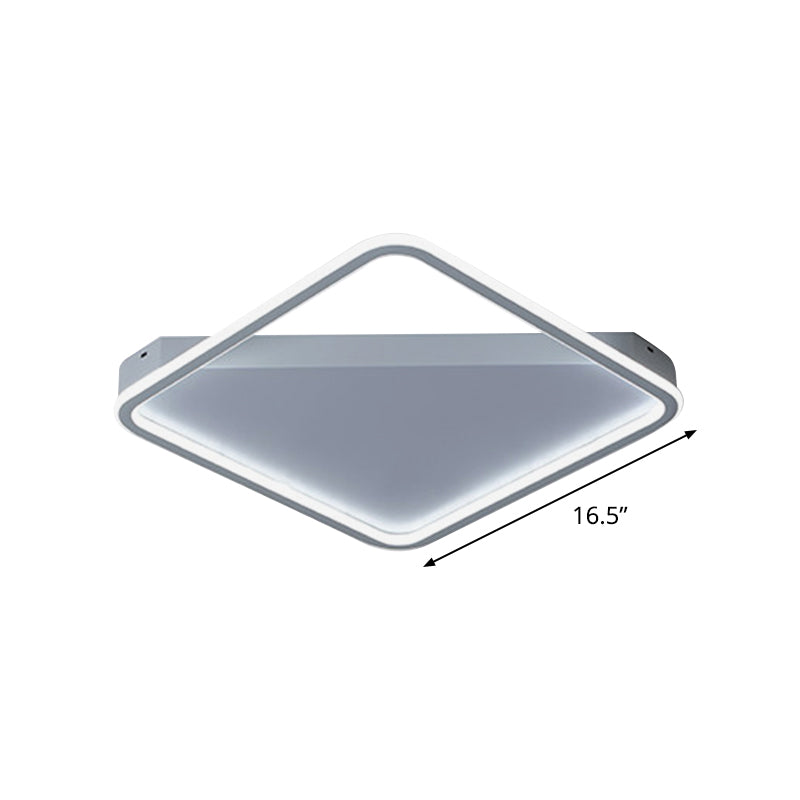 Simple Slim Square Hoop Ceiling Flush Iron Bedroom 16.5"/22" Wide LED Flush Mounted Lighting in Warm/White Light Clearhalo 'Ceiling Lights' 'Close To Ceiling Lights' 'Close to ceiling' 'Flush mount' Lighting' 1458858