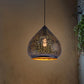 Teardrop Hollowed Out Iron Hanging Lamp Retro 1 Bulb Dining Table Pendant Light Fixture in Black, 8"/12" Width Clearhalo 'Ceiling Lights' 'Pendant Lights' 'Pendants' Lighting' 1458982