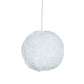 White Plush Globe Hanging Lamp Modern Vogue 1 Head Fabric Suspension Lighting for Bedroom, 8"/12" Dia Clearhalo 'Ceiling Lights' 'Modern Pendants' 'Modern' 'Pendant Lights' 'Pendants' Lighting' 1459144