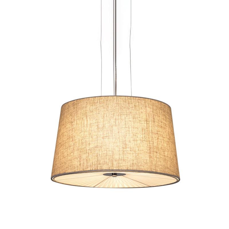 Modern Truncated Cone Ceiling Chandelier Fabric 5-Bulb Dinette Hanging Light with Incurvated Diffuser in Flaxen Clearhalo 'Ceiling Lights' 'Chandeliers' 'Modern Chandeliers' 'Modern' Lighting' 1459175