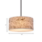 12"/16" Dia Modern Single Hanging Pendant Flaxen Drum Shaped Suspension Lighting with Script Lamp Shade Clearhalo 'Ceiling Lights' 'Modern Pendants' 'Modern' 'Pendant Lights' 'Pendants' Lighting' 1459215