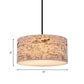 12"/16" Dia Modern Single Hanging Pendant Flaxen Drum Shaped Suspension Lighting with Script Lamp Shade Clearhalo 'Ceiling Lights' 'Modern Pendants' 'Modern' 'Pendant Lights' 'Pendants' Lighting' 1459216