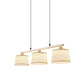 Contemporary Circle Pendant Light Fabric 3 Bulbs Open Kitchen Island Lighting in Flaxen with Woven Edge Clearhalo 'Ceiling Lights' 'Island Lights' Lighting' 1459304