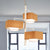 3-Tier Dual Shade Chandelier Lamp Contemporary Fabric 3-Light Brown Hanging Light Fixture for Dining Room Brown Clearhalo 'Ceiling Lights' 'Chandeliers' 'Modern Chandeliers' 'Modern' Lighting' 1459315