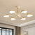 Burst LED Semi Flush Mount Nordic Wood 6 Heads White Ceiling Mount Chandelier with Triangle Shade
