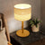 Barrel Shade Pull Chain Table Lamp Modern Striped Fabric Single Bedside Night Light with Wood Stand Wood Clearhalo 'Lamps' 'Table Lamps' Lighting' 1459513