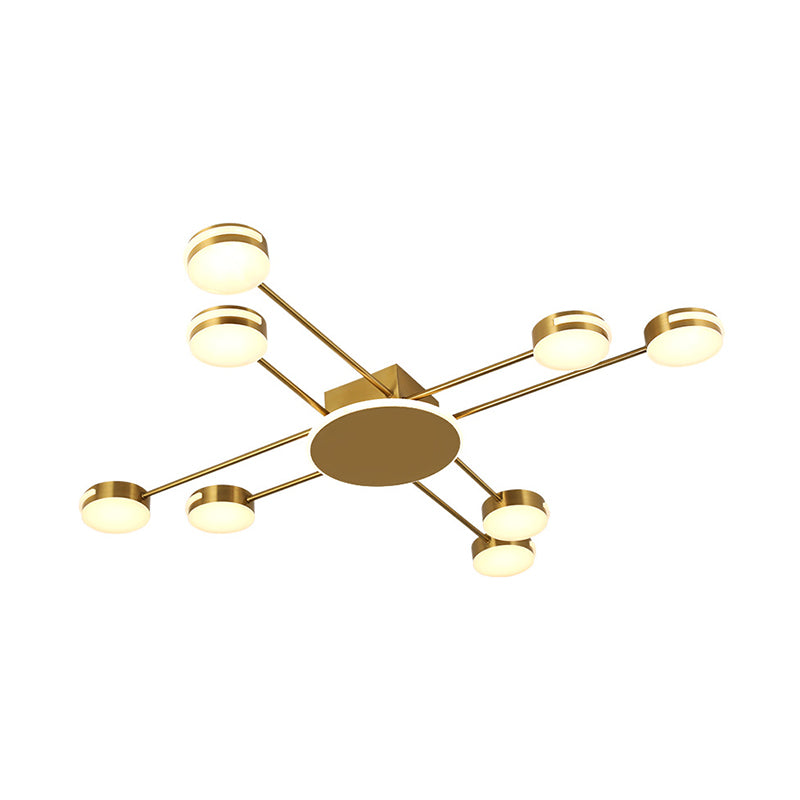 2 Tiers Molecule Iron Flush Mount Light Modern Novelty 8 Lights Black/Gold Ceiling Mount Chandelier in Warm/White/Natural Light Clearhalo 'Ceiling Lights' 'Close To Ceiling Lights' 'Close to ceiling' 'Flush mount' Lighting' 1459663