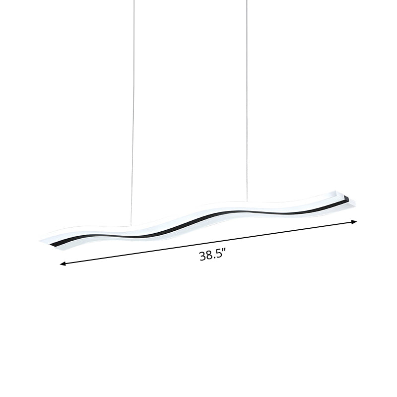 Waveform Drop Pendant Simple Acrylic Office LED Hanging Light Fixture ...