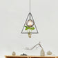 Smoke Gray Glass Orb Pendant Warehouse 1 Bulb Bedroom Hanging Light in Black/Grey/Gold with Triangle Frame and Plant Pot Clearhalo 'Art Deco Pendants' 'Black' 'Cast Iron' 'Ceiling Lights' 'Ceramic' 'Crystal' 'Industrial Pendants' 'Industrial' 'Metal' 'Middle Century Pendants' 'Pendant Lights' 'Pendants' 'Rustic Pendants' 'Tiffany' Lighting' 1459798