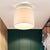 Mini Barrel Semi Mount Lighting Simplicity Fabric 1 Bulb Flaxen/White Ceiling Flush Light for Foyer White Clearhalo 'Ceiling Lights' 'Close To Ceiling Lights' 'Close to ceiling' 'Semi-flushmount' Lighting' 1459954