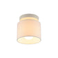 Mini Barrel Semi Mount Lighting Simplicity Fabric 1 Bulb Flaxen/White Ceiling Flush Light for Foyer Clearhalo 'Ceiling Lights' 'Close To Ceiling Lights' 'Close to ceiling' 'Semi-flushmount' Lighting' 1459957