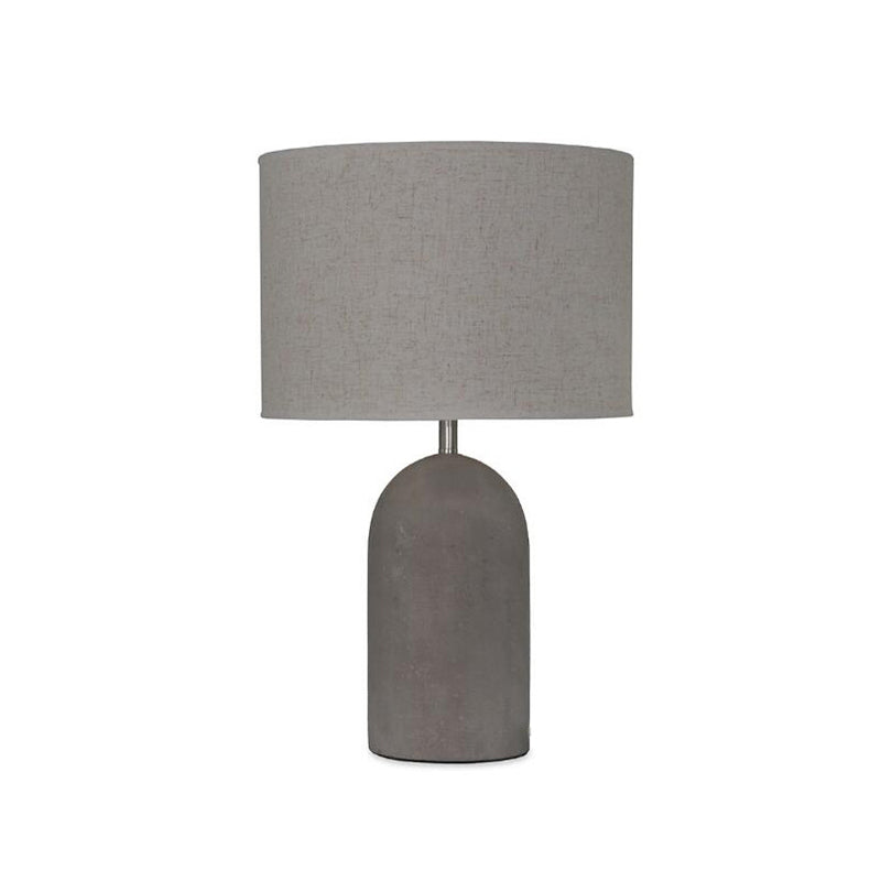 Half Capsule Cement Table Lighting Modern Single Grey Night Lamp with Drum Fabric Lampshade Clearhalo 'Lamps' 'Table Lamps' Lighting' 1460019